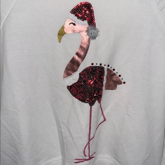 Philosophy long sleeve shirt flamingo in Santa outfit! NWT size petite small - Picture 5 of 10